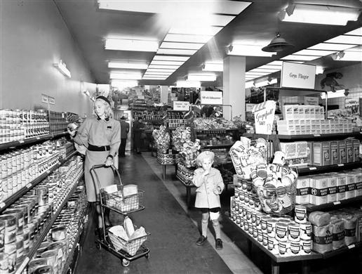 Interiör konsumbutik,