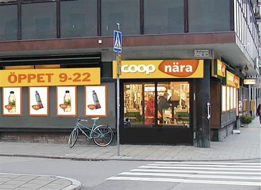 Exteriör, Coop nära.