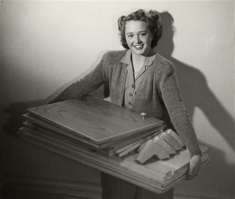 Triva bygg, det platta paketet med delar till en byrå.