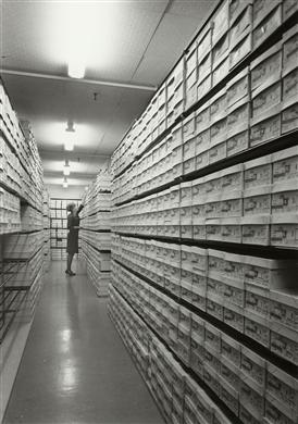 Interiör, butikens skolager.