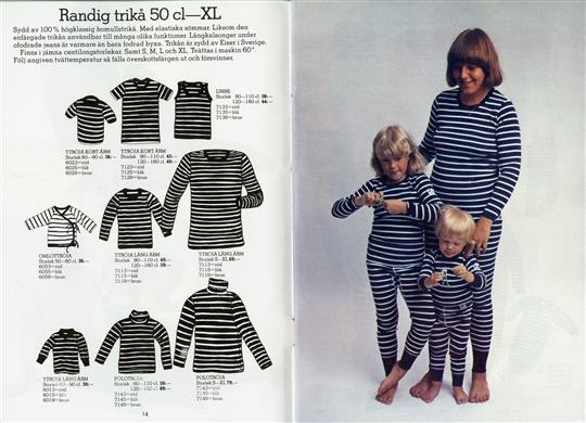 Uppslag ur postorderkatalog 1980 från Polarn o Pyret