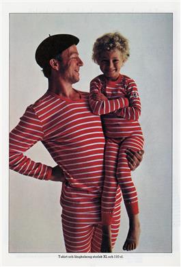 Ur postorderkatalog från Polarn o Pyret 1980-81. På bilden clownen Manne med sin dotter Maria