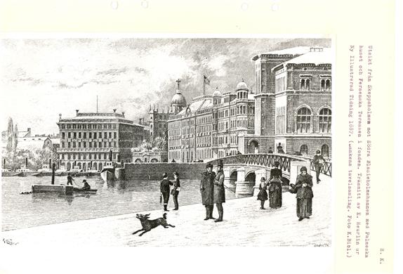 Exteriör. Träsnitt av E.Heurlin .