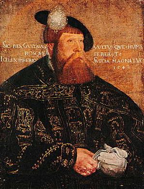 Kung Gustav Vasa av Sverige (porträtt 1542 av Jacob Binck, sannolikt kopia från sent 1500-tal).